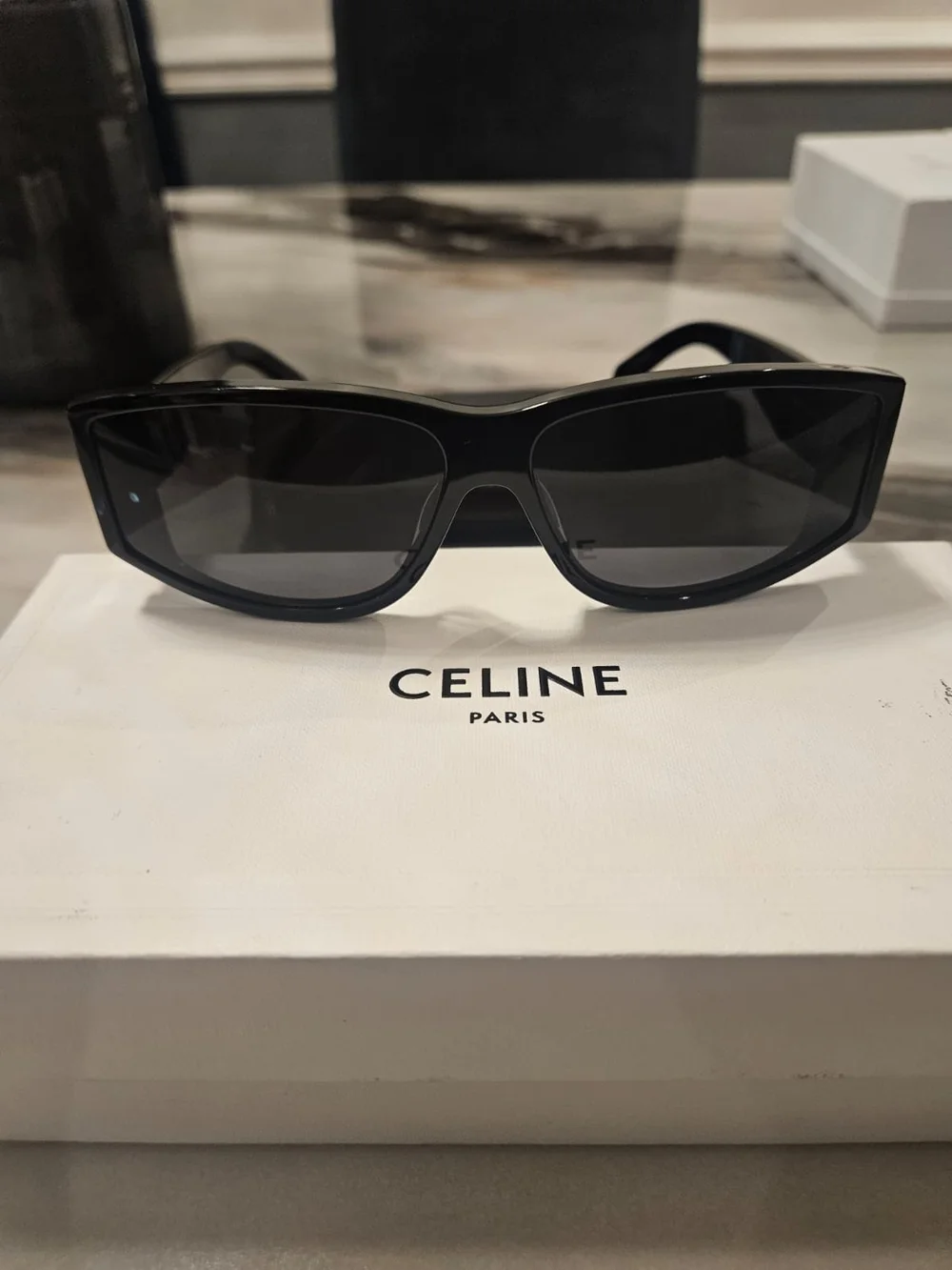 Celine Black Sunglasses with Gold Logo Detail
